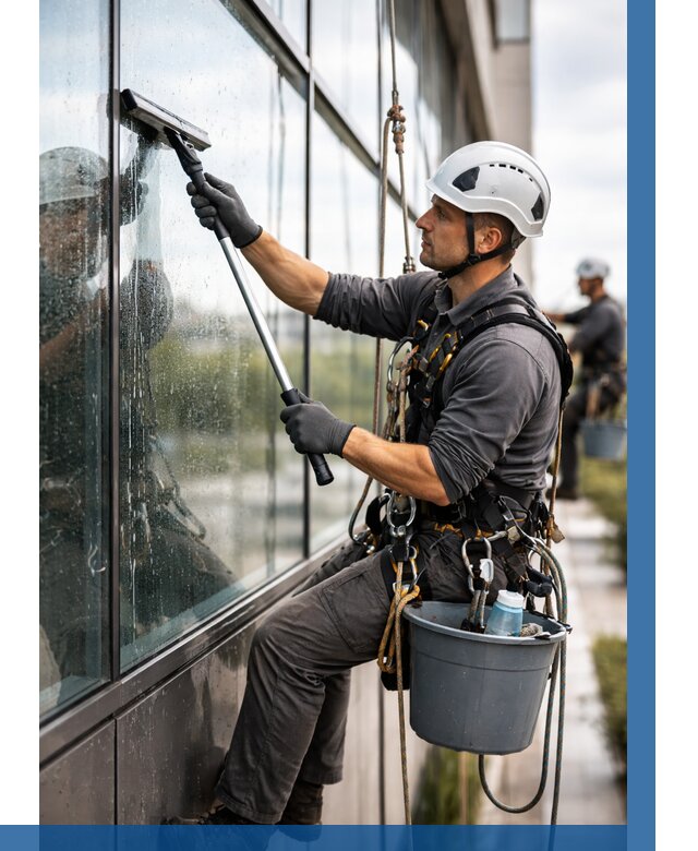 Мойка стеклянных фасадов в Вязниках от 214 р. | ВЫСОТНИК-Взн