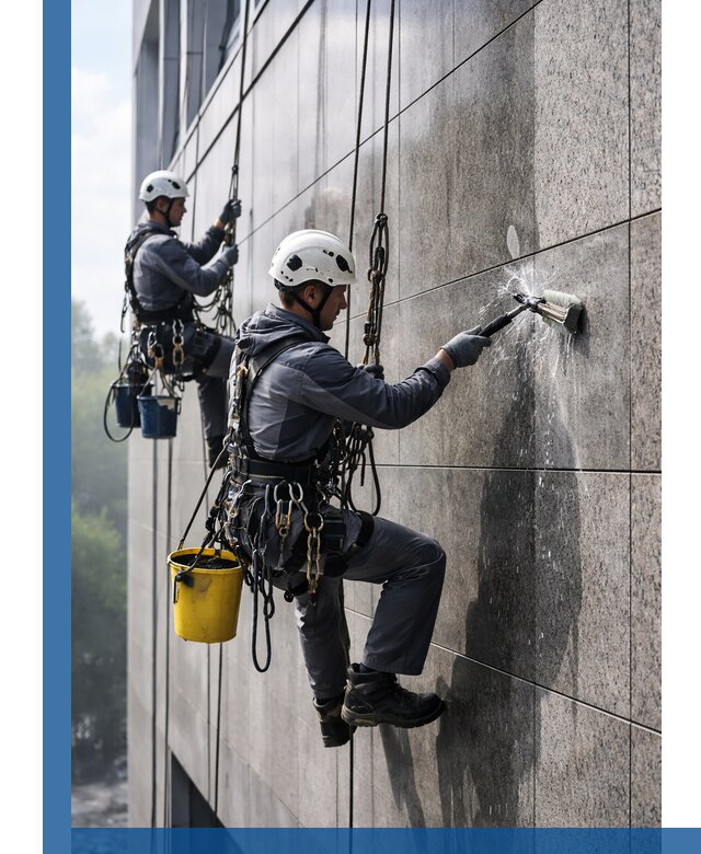 Профессиональная мойка фасада из керамогранита в Вязниках