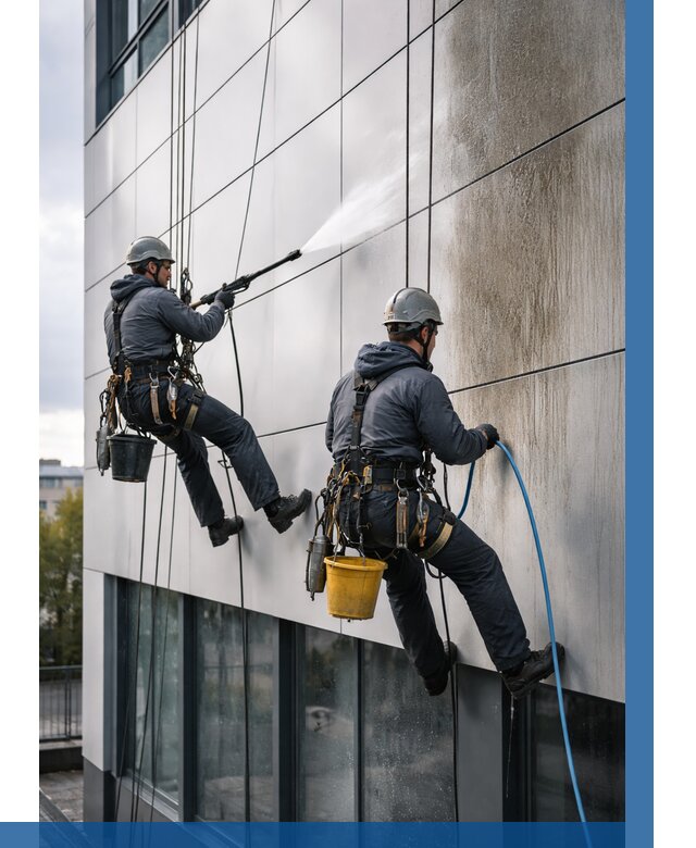 Мойка фасада из композита в Вязниках по цене от 320 р. | ВЫСОТНИК-Взн