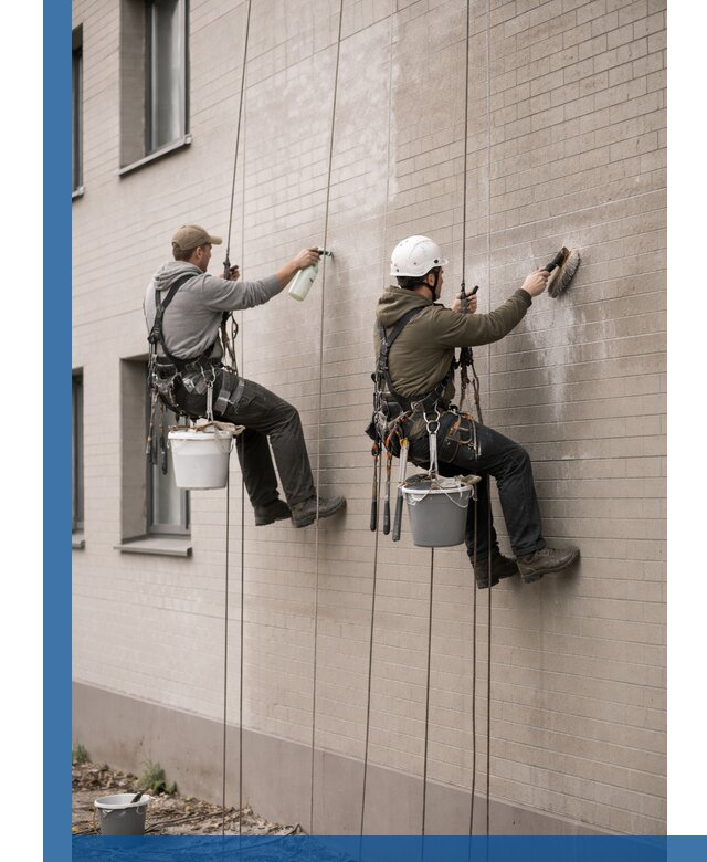 Удаление высолов с фасада зданий в Вязниках без повреждений и следов