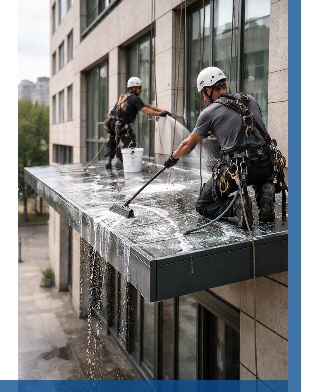 Мойка козырьков и навесов в Вязниках от 3739 р. | ВЫСОТНИК-Взн