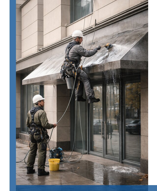 Профессиональная мойка козырьков и навесов в Вязниках