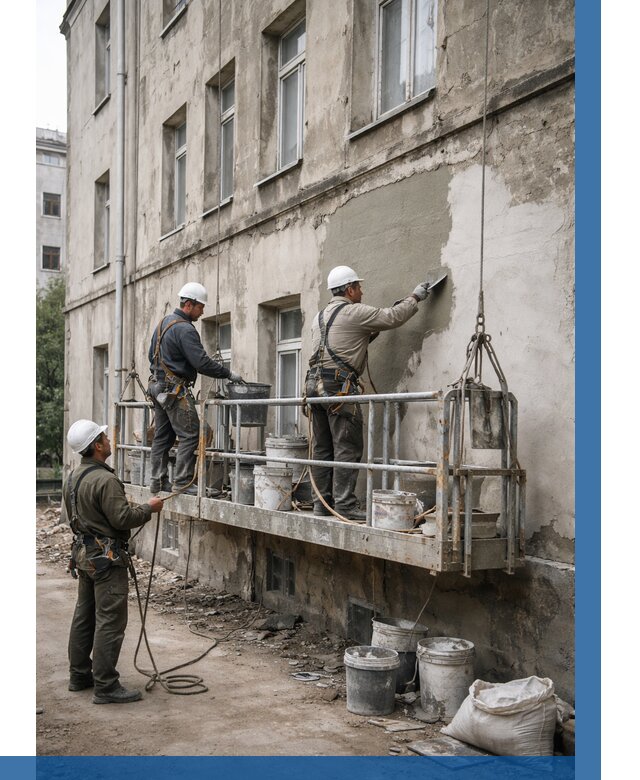 Капитальный ремонт фасада в Вязниках от 4487 р. | ВЫСОТНИК-Взн