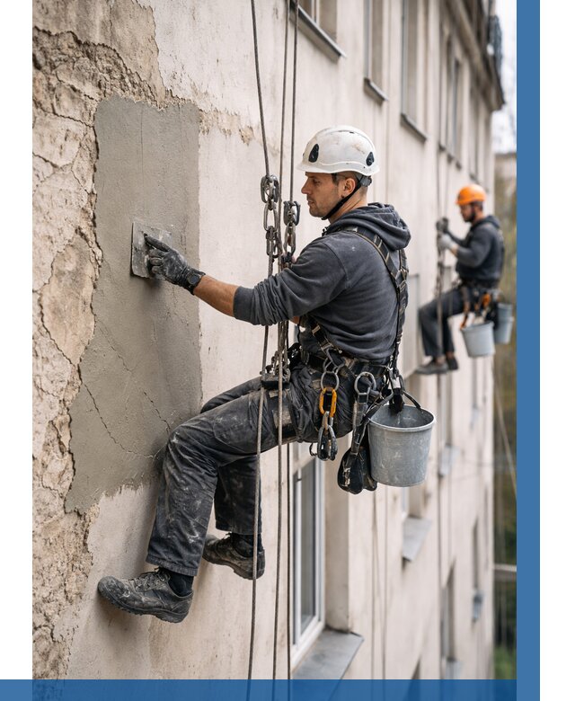 Восстановление штукатурки фасада в Вязниках от 1282 р. | ВЫСОТНИК-Взн