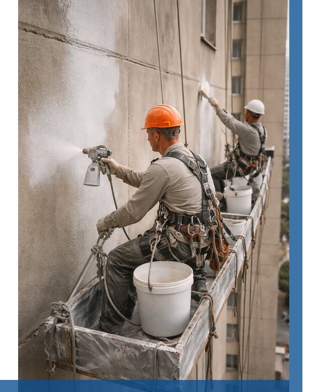 Грунтовка фасада на высоте в Вязниках от 128 р. | ВЫСОТНИК-Взн