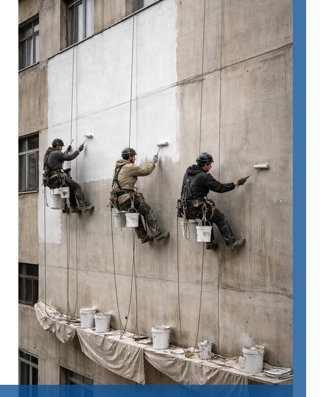 Покраска бетонного фасада в Вязниках от 374 р за м2 | ВЫСОТНИК-Взн