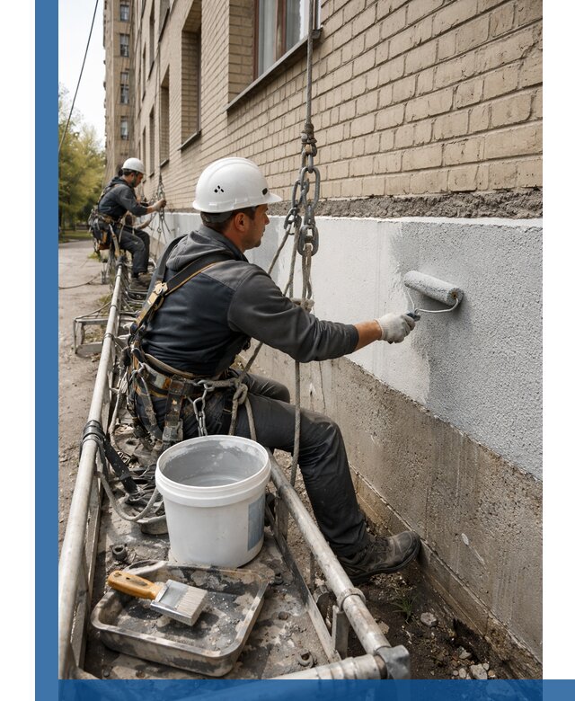 Окраска цоколя здания в Вязниках профессионально и надежно
