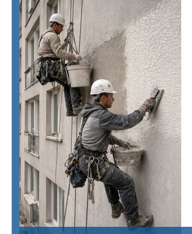 Нанесение декоративной штукатурки короед на фасад в Вязниках