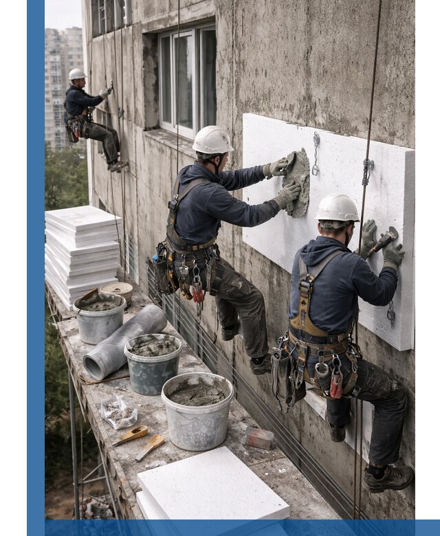 Утепление фасада пенополистиролом в Вязниках под ключ