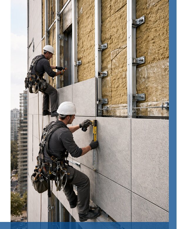 Монтаж вентилируемого фасада в Вязниках от 3739 р. | ВЫСОТНИК-Взн