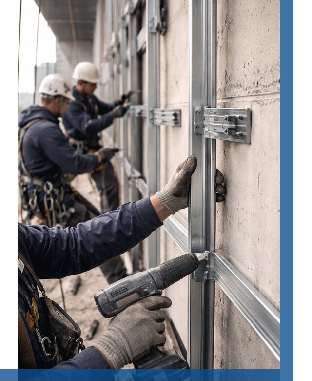 Монтаж подсистемы вентфасада в Вязниках от 908 р. | ВЫСОТНИК-Взн