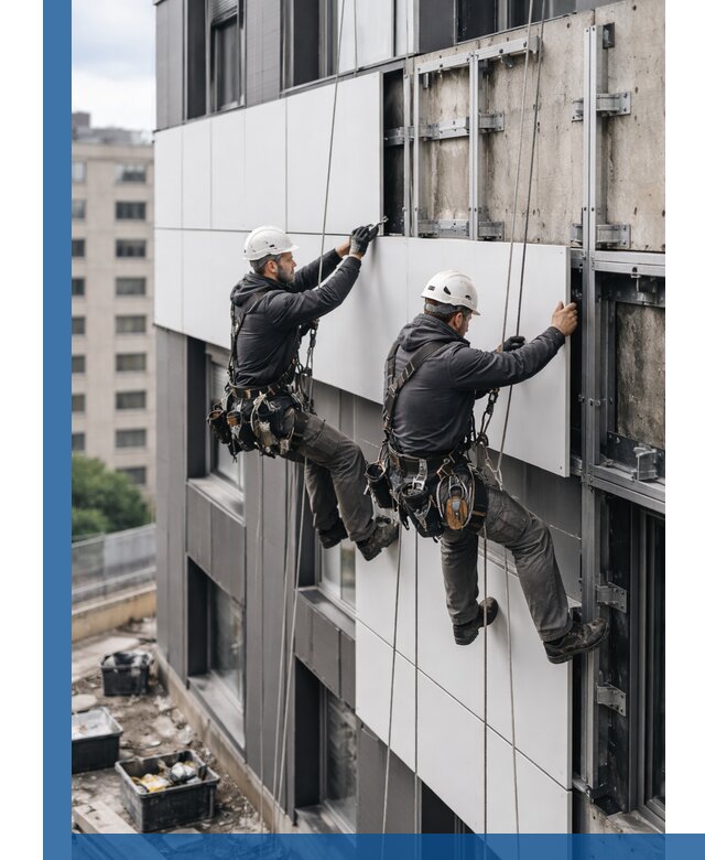 Монтаж композитных панелей фасада в Вязниках под ключ