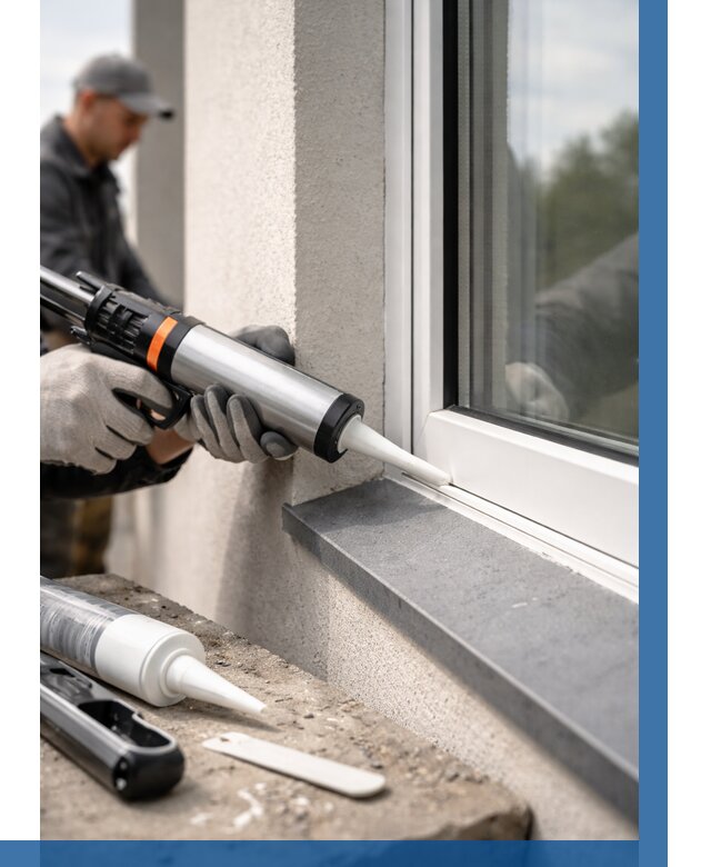 Герметизация монтажных швов окон в Вязниках от 694 р. | ВЫСОТНИК-Взн
