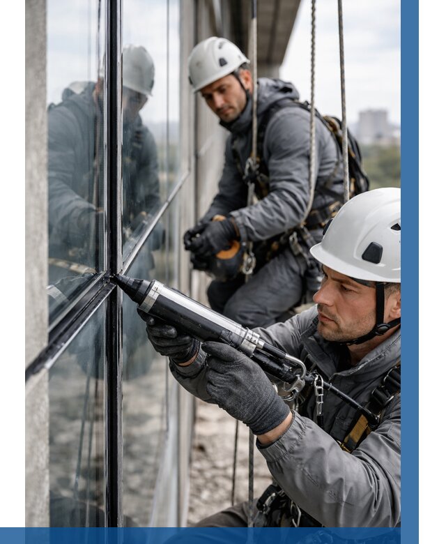 Герметизация витражных швов в Вязниках от 694 р. | ВЫСОТНИК-Взн