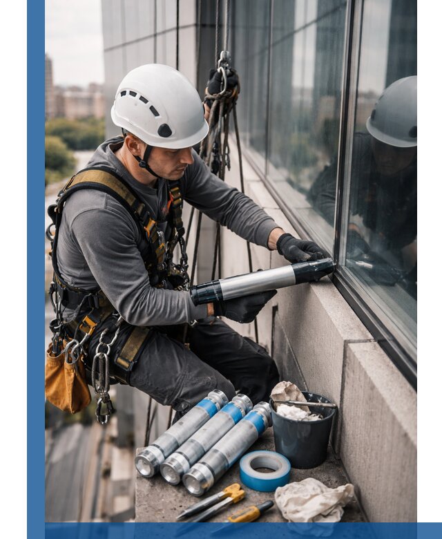 Герметизация стыков витража в Вязниках для герметичных фасадов