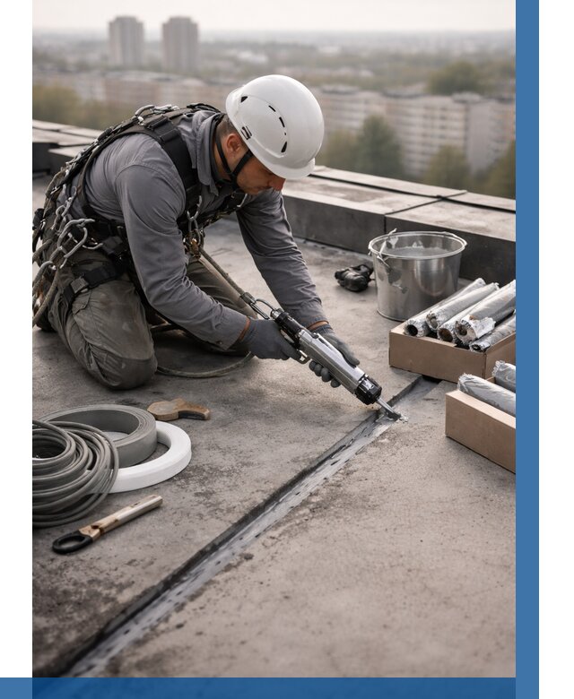 Герметизация швов кровли в Вязниках от 481 р./м2 | ВЫСОТНИК-Взн