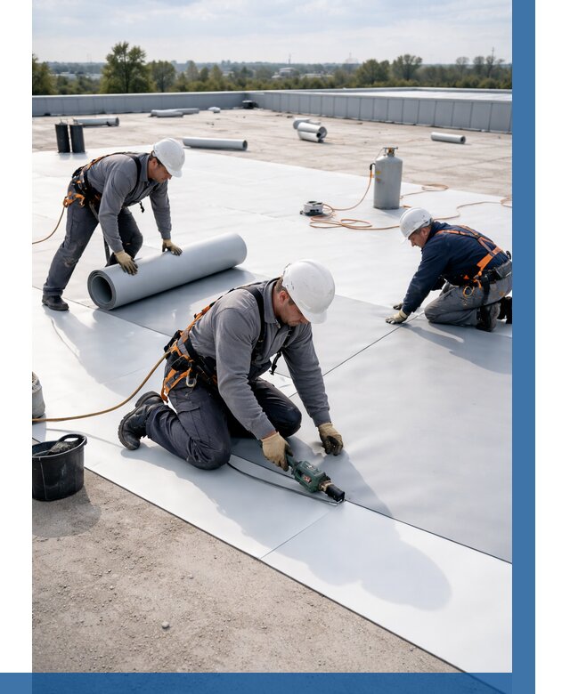 Монтаж мембранной кровли под ключ в Вязниках от 1282 р. | ВЫСОТНИК-Взн