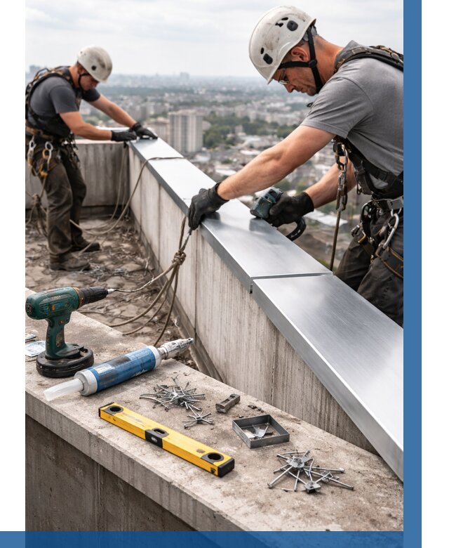 Монтаж парапетных крышек в Вязниках от 855 р. | ВЫСОТНИК-Взн