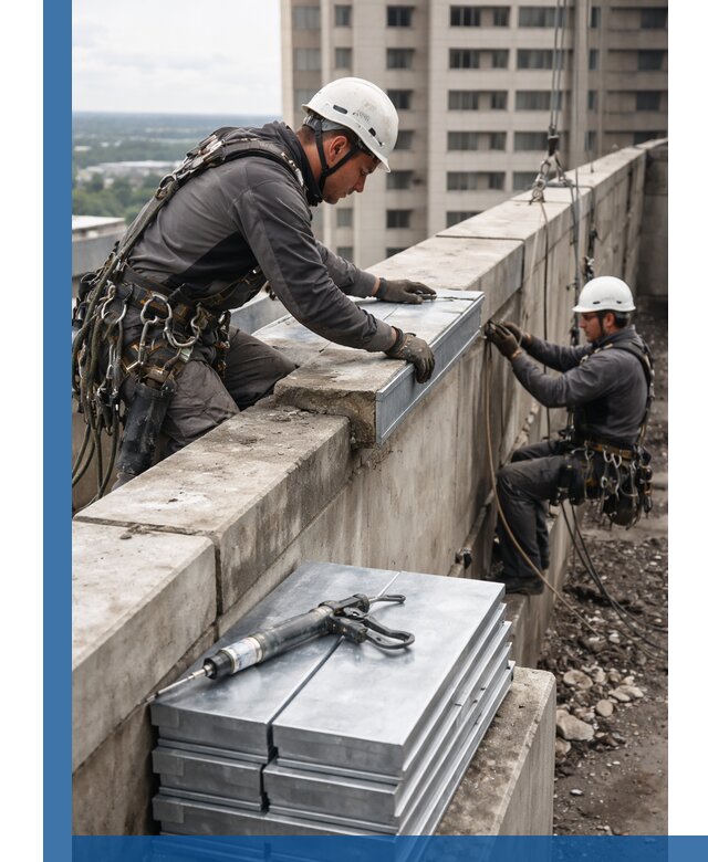 Замена парапетных крышек и установка новых в Вязниках