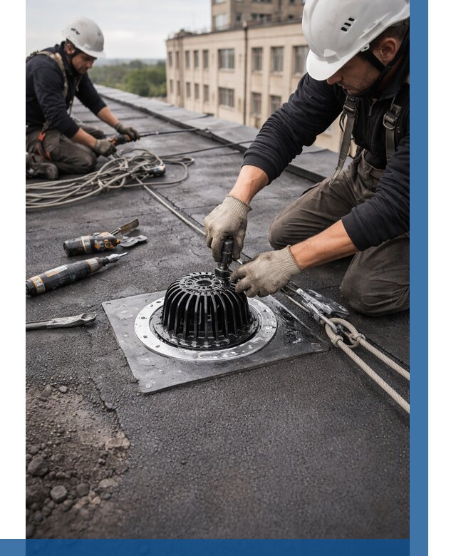 Установка водосточных воронок в Вязниках цена от 3739 р. | ВЫСОТНИК-Взн