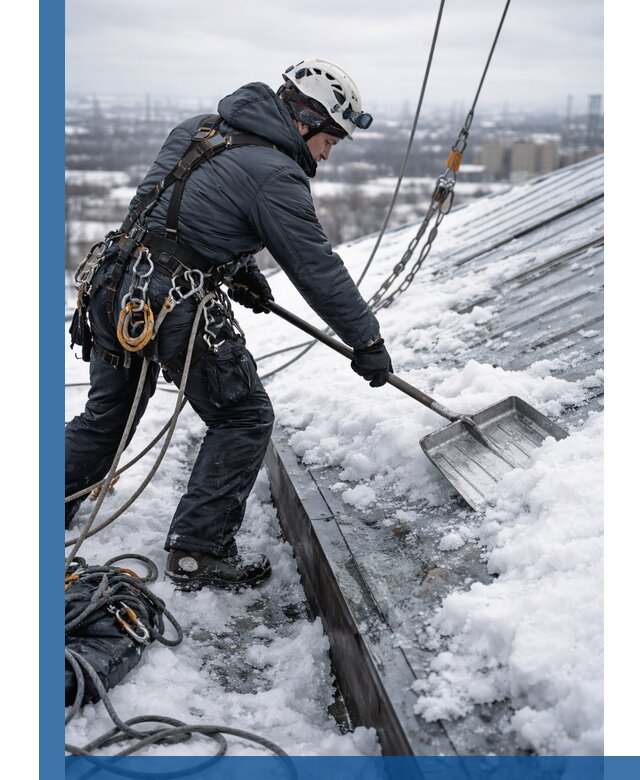 Профессиональная очистка кровли от снега и наледи в Вязниках