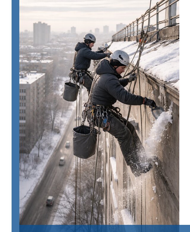 Очистка карнизов от снега в Вязниках профессионально и безопасно