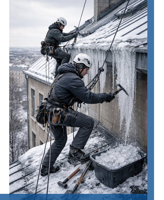 Удаление наледи с кровли в Вязниках от 5876 р. | ВЫСОТНИК-Взн