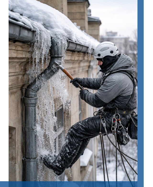 Очистка водостоков от льда в Вязниках от 3739 р. | ВЫСОТНИК-Взн