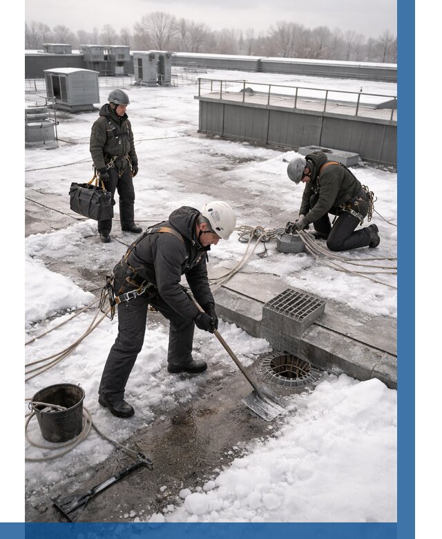 Абонентское обслуживание кровли зимой в Вязниках от 8546 р. | ВЫСОТНИК-Взн