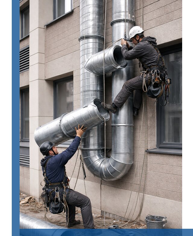 Монтаж фасадных воздуховодов в Вязниках с герметизацией и крепежом
