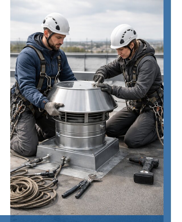 Установка дефлекторов на кровле в Вязниках от 4807 р. | ВЫСОТНИК-Взн