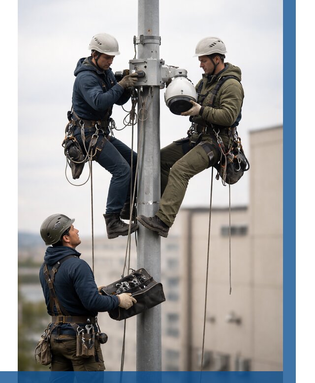 Установка видеокамер на мачте в Вязниках от 9081 р. | ВЫСОТНИК-Взн