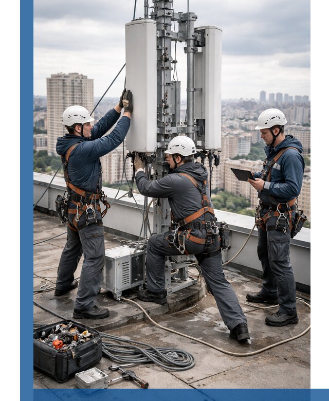 Монтаж антенн связи на крыше в Вязниках с вводом в эксплуатацию