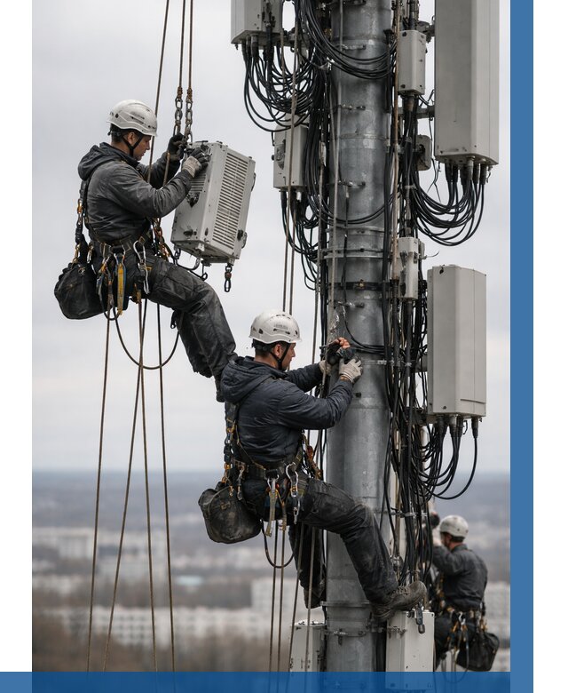 Монтаж оборудования связи на мачте в Вязниках от 8012 р. | ВЫСОТНИК-Взн