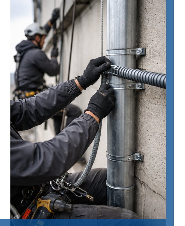 Монтаж гофры для кабеля в Вязниках от 320 р. | ВЫСОТНИК-Взн