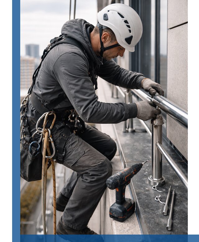 Монтаж ограждений на высоте в Вязниках для зданий и конструкций