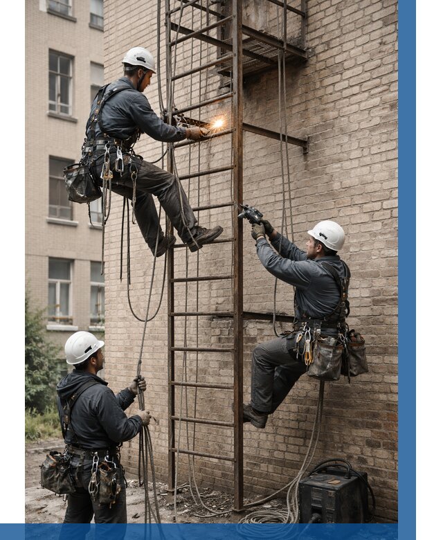 Ремонт пожарной лестницы в Вязниках от 8012 р. | ВЫСОТНИК-Взн