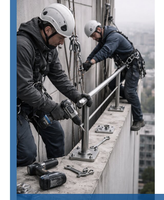 Монтаж перил на высоте в Вязниках для жилых и промобъектов