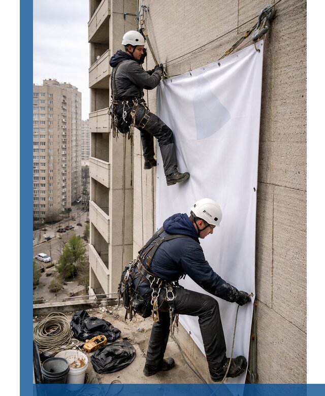 Профессиональный монтаж баннеров на фасаде в Вязниках