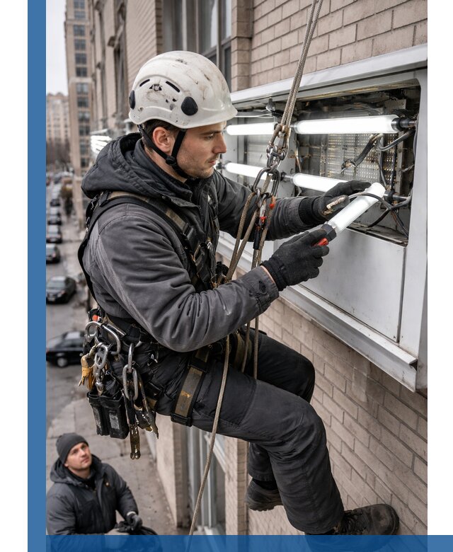 Профессиональная замена ламп в наружной вывеске в Вязниках