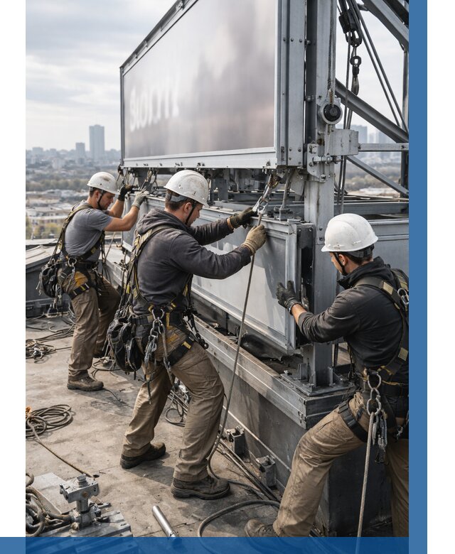 Монтаж крышной рекламной конструкции в Вязниках от 64098 р.|ВЫСОТНИК-Взн