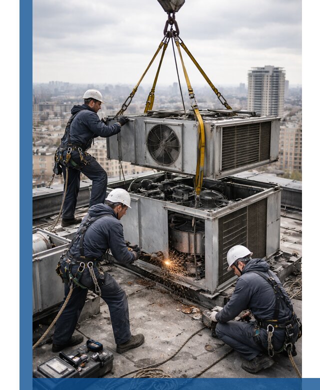 Демонтаж крышной установки в Вязниках любой сложности