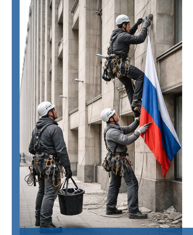 Профессиональная установка флагов на фасаде в Вязниках