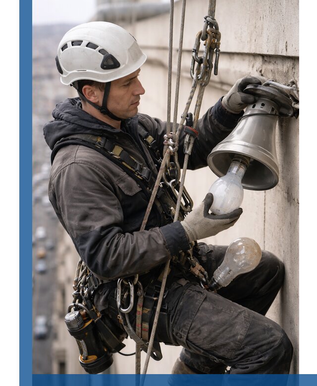 Замена ламп на высоте в Вязниках профессионально и быстро