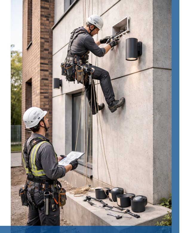 Монтаж фасадного освещения в Вязниках от 2671 р. | ВЫСОТНИК-Взн