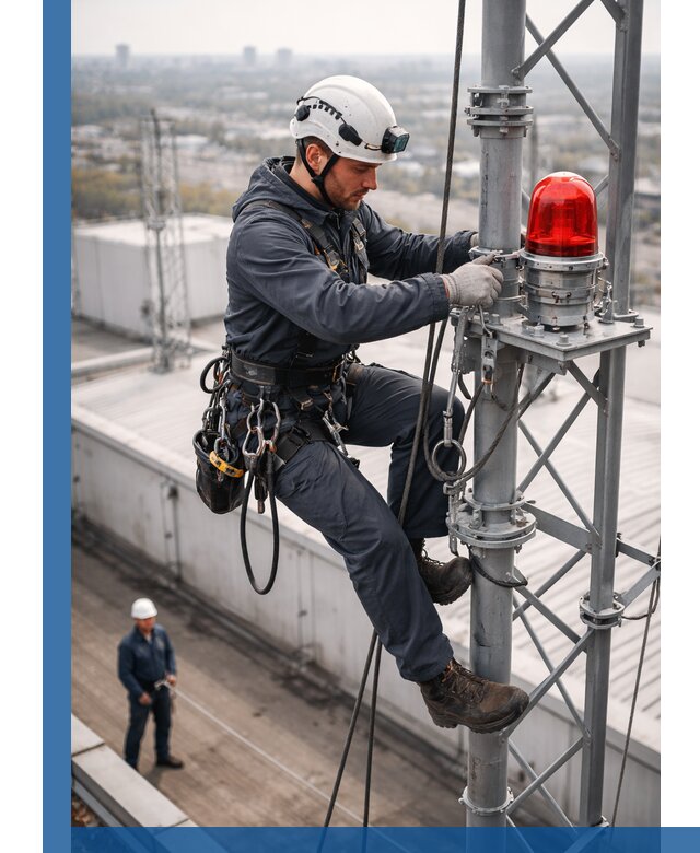 Монтаж заградительных огней и обслуживание объектов в Вязниках