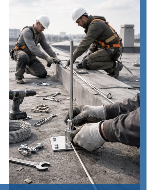 Монтаж молниезащиты на кровле в Вязниках цена от 26708 р. | ВЫСОТНИК-Взн