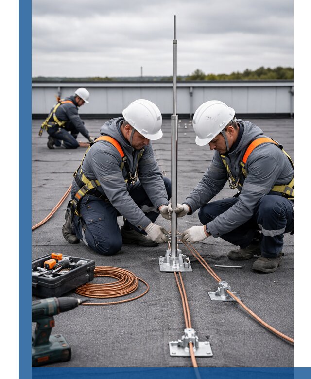 Монтаж молниезащиты на кровле в Вязниках под ключ с гарантией