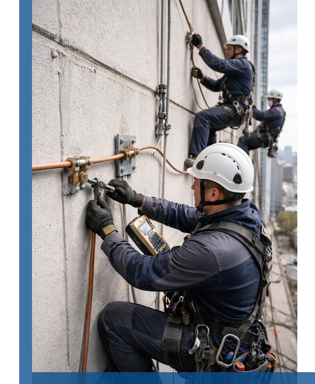 Монтаж системы заземления здания и молниезащиты в Вязниках