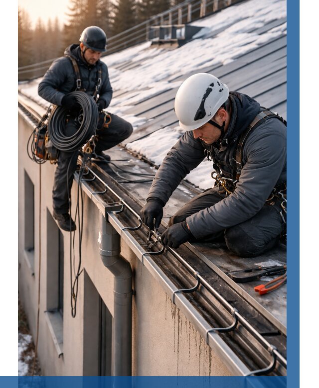 Монтаж греющего кабеля на кровле в Вязниках от 481 р. | ВЫСОТНИК-Взн